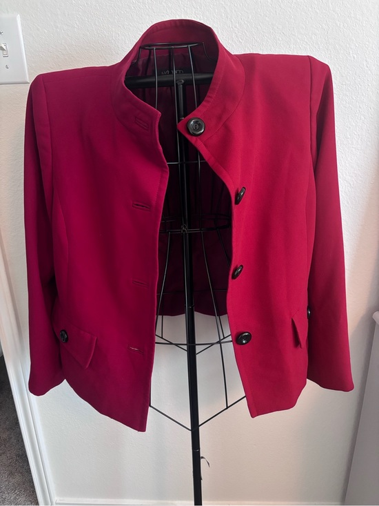 Kasper Jackets & Blazers - Kasper Women's Red Stand-Collar Jacket